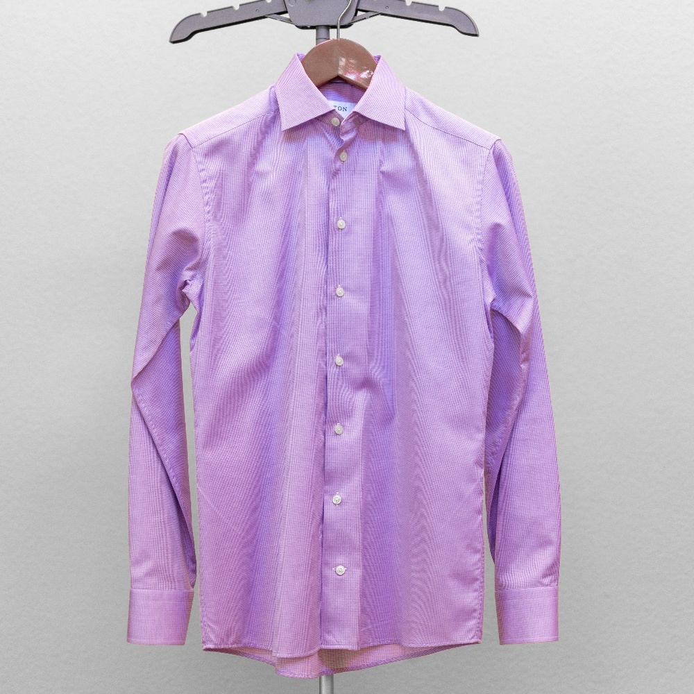 ETON Mens Purple Twill Shirt